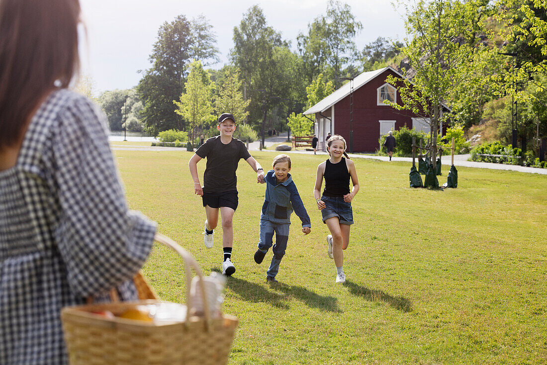 Children running together