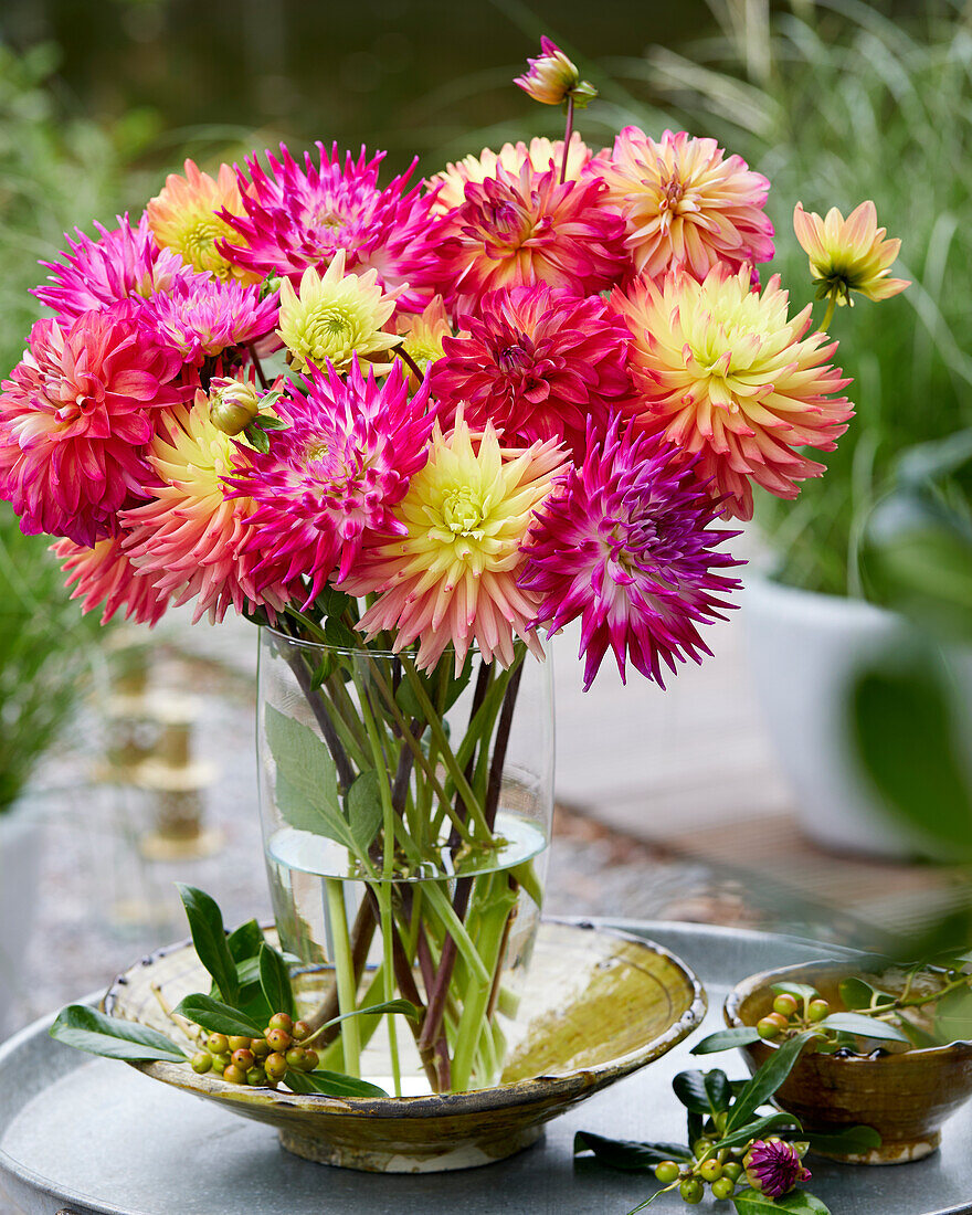 Colourful Dahlia bouquet