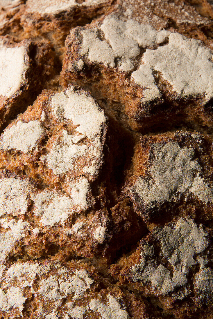 Peasant bread crust (full picture, close-up)