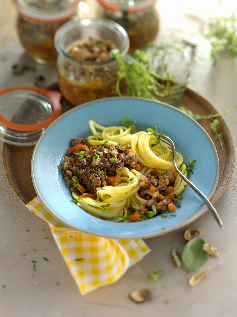 Linguine mit Ragu vom Reh aus dem Glas