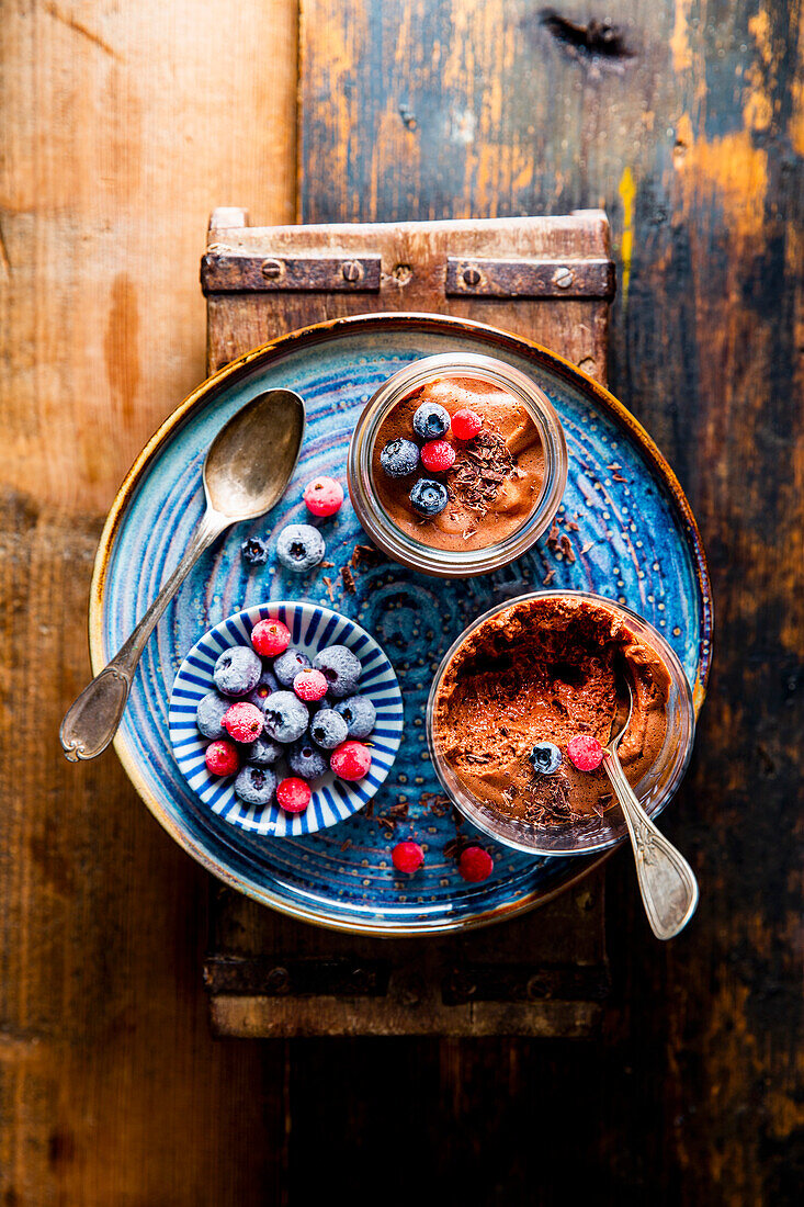 Vegan aquafaba chocolate mousse