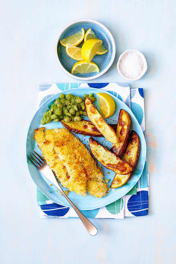 Kalorienreduzierte Fish and Chips