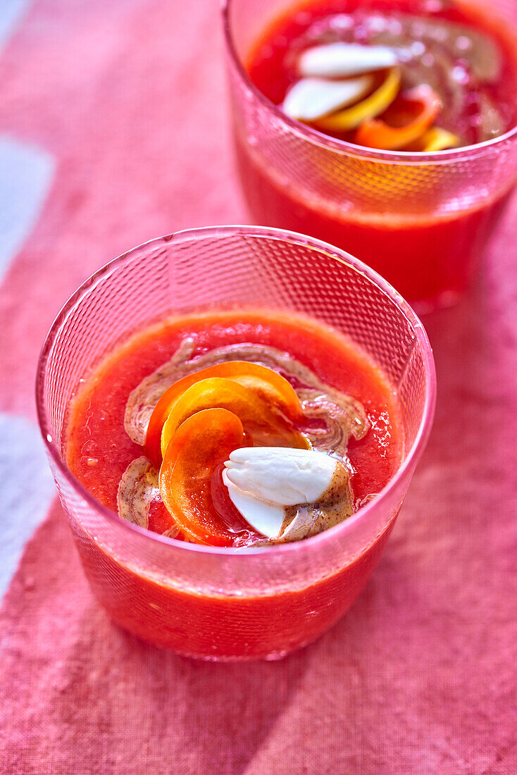 Gazpacho with fresh almonds and tomatoes