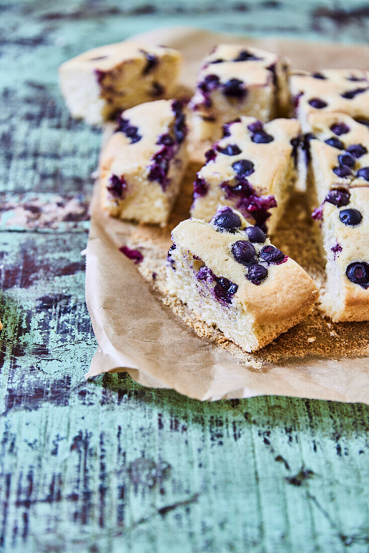 Schneller mit Blaubeerkuchen vom Blech