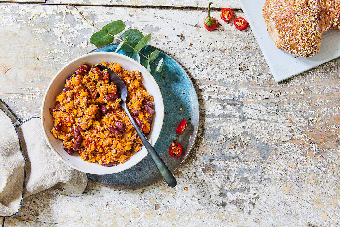 Chili mit Kürbis und Bohnen