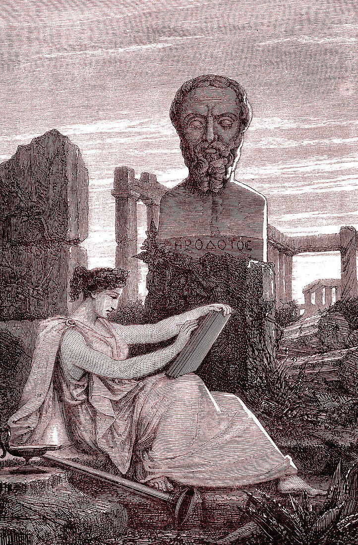 Herodotus, Greek historian, illustration