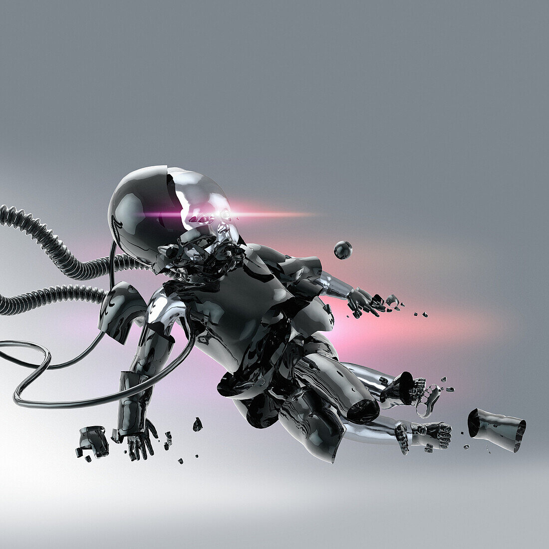 Robot being assembled, illustration