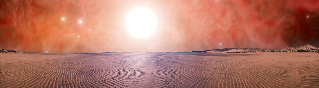 Arid exoplanet, illustration