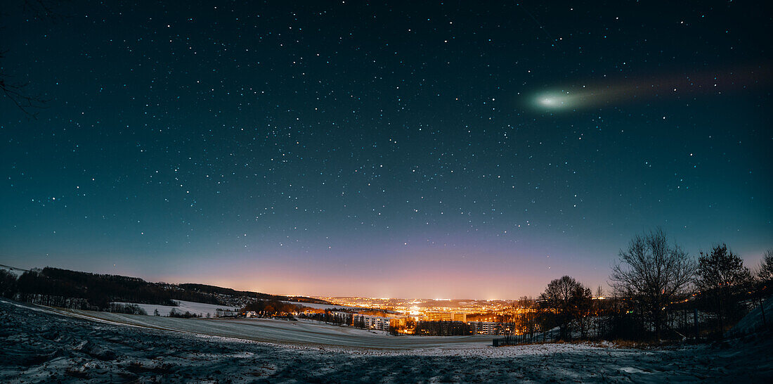 Comet in night sky