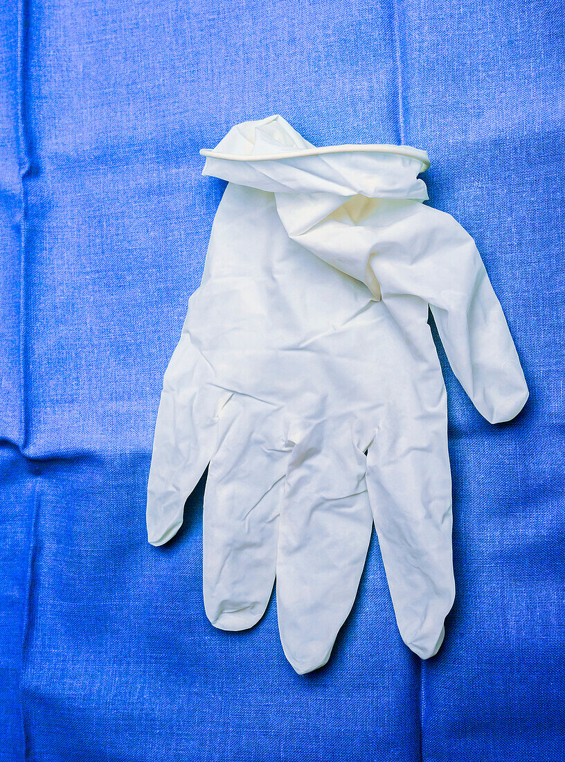 White latex glove