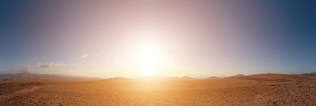 Sunset over desert, Canary Islands