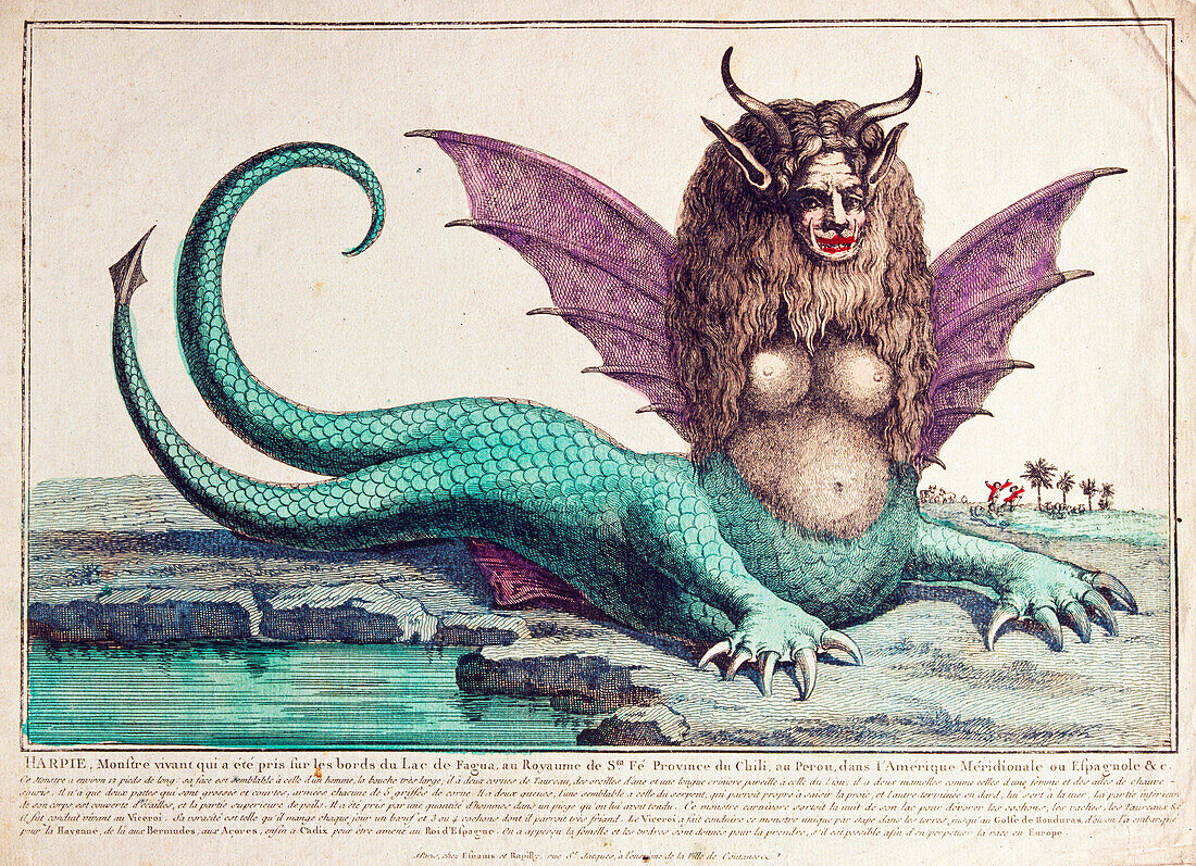Monster of Lake Fagua, 18th century illustration