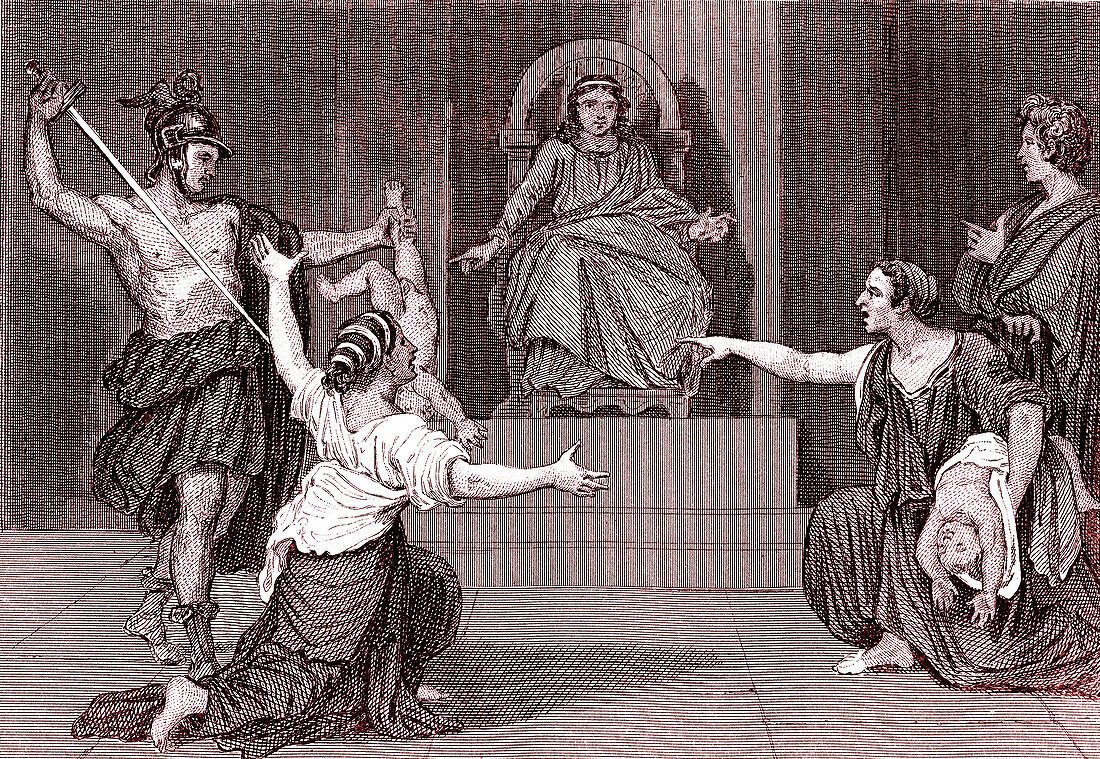 Judgment of Solomon, 19th century illustration