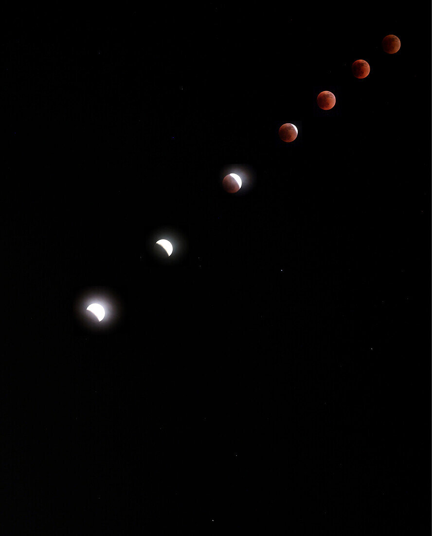 Flower Moon lunar eclipse 2022, composite image