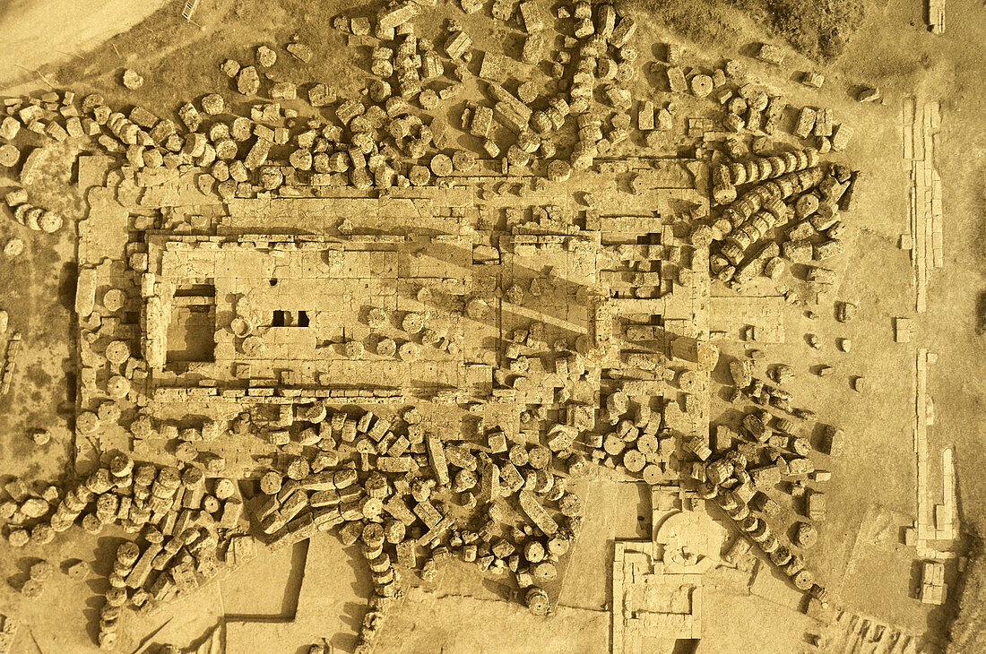 Aerial photo of Temple of Zeus, Nemea.