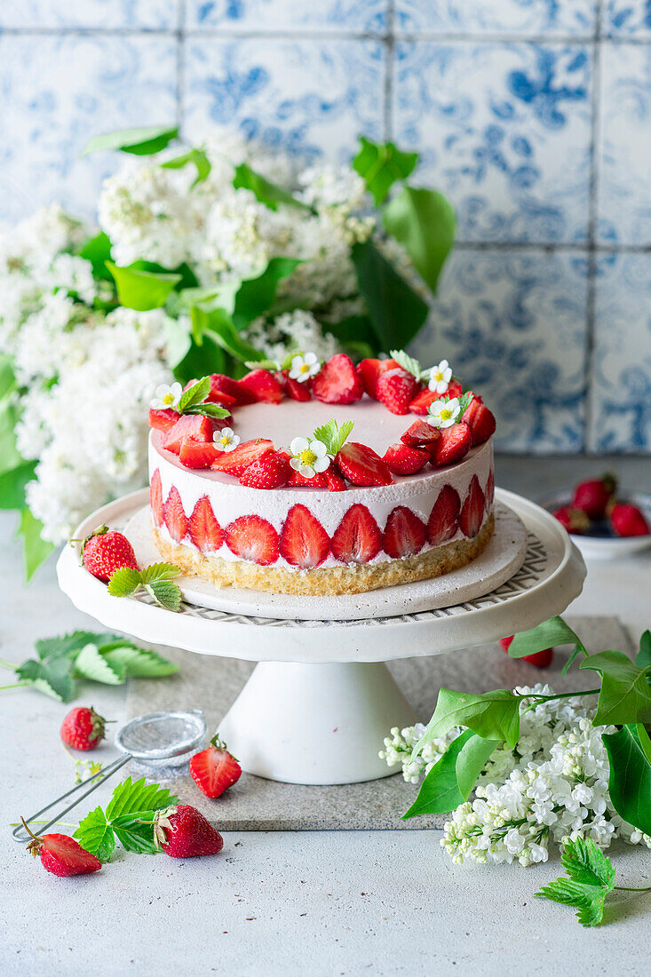 Erdbeermousse-Torte