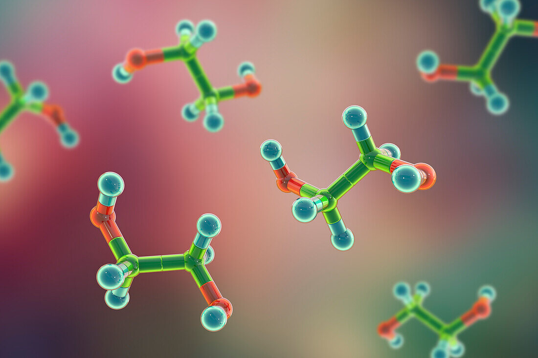Ethylene glycol molecule, illustration