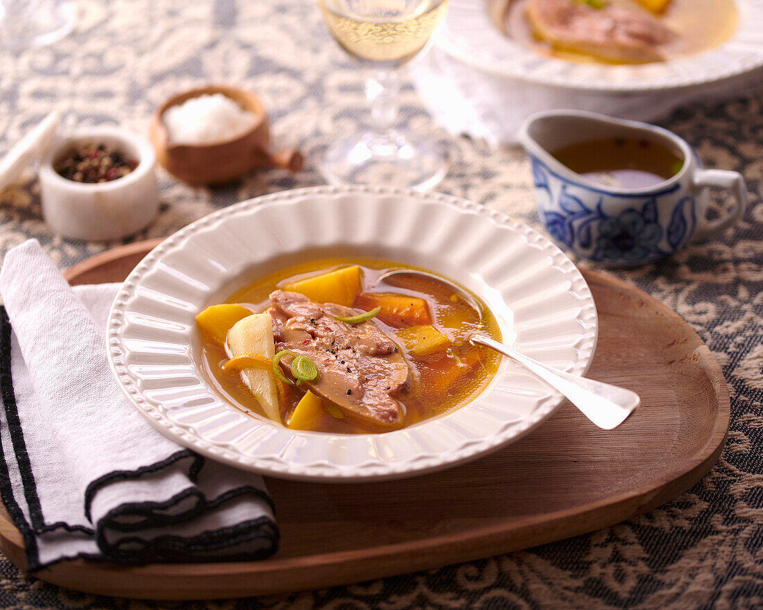 Pot au feu with foie gras