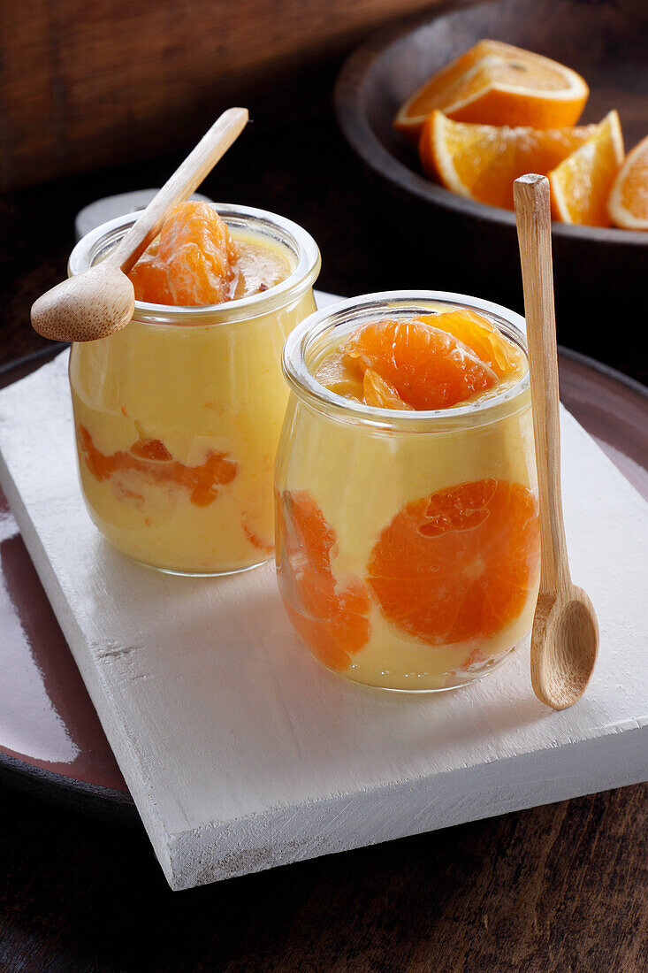 Tangerine creme dessert