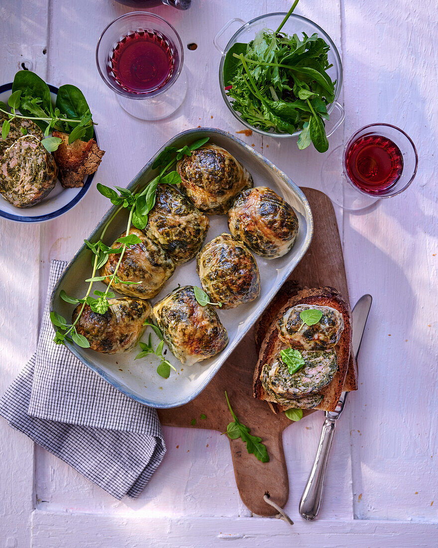 Caillettes (Provenzalische Frikadellen mit Leber und Spinat)