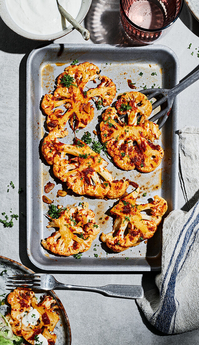 Cauliflower steaks from the oven