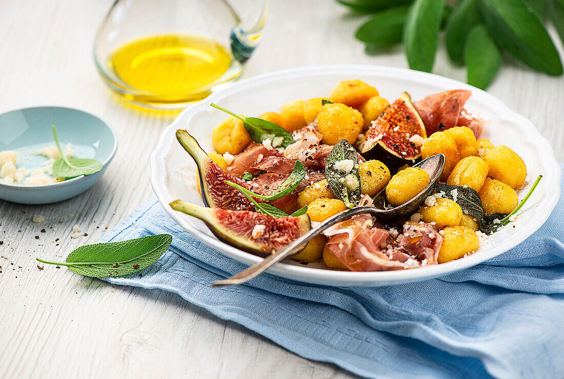 Gnocchi with sage butter and figs