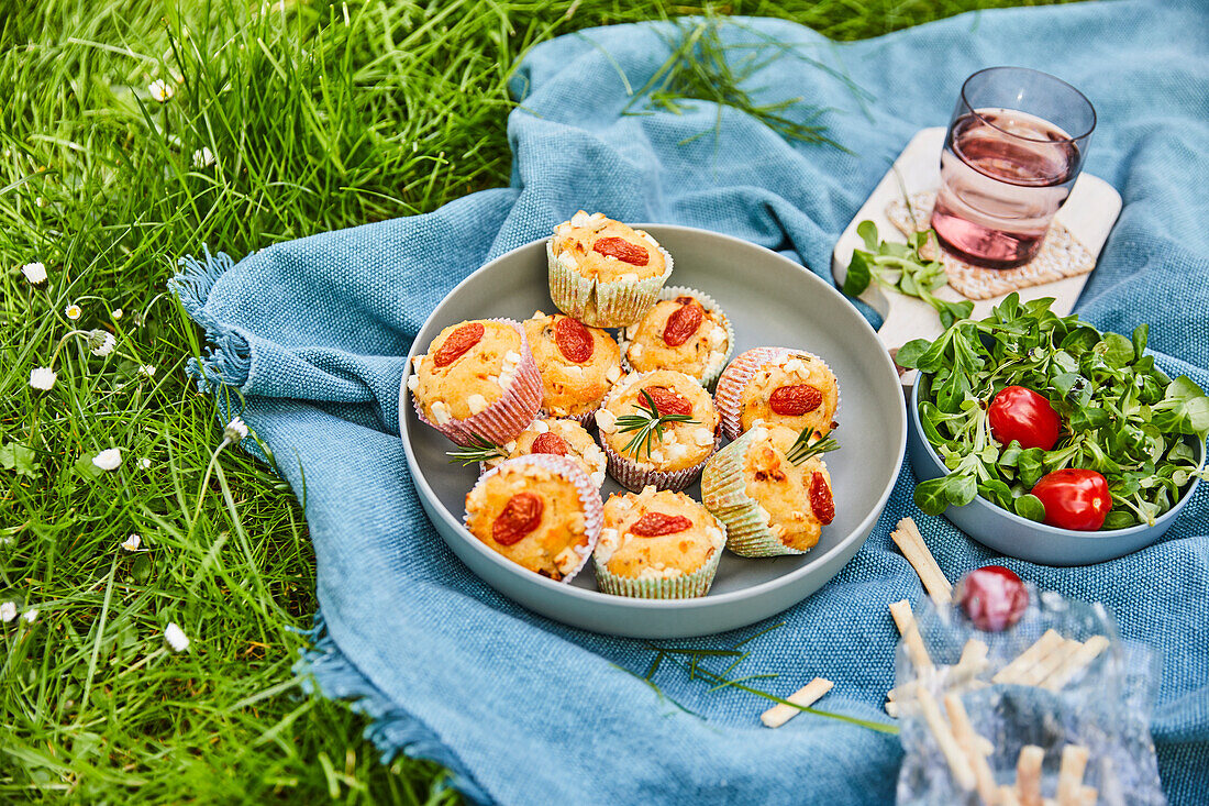 Tomatenmuffins mit Rosmarin fürs Picknick