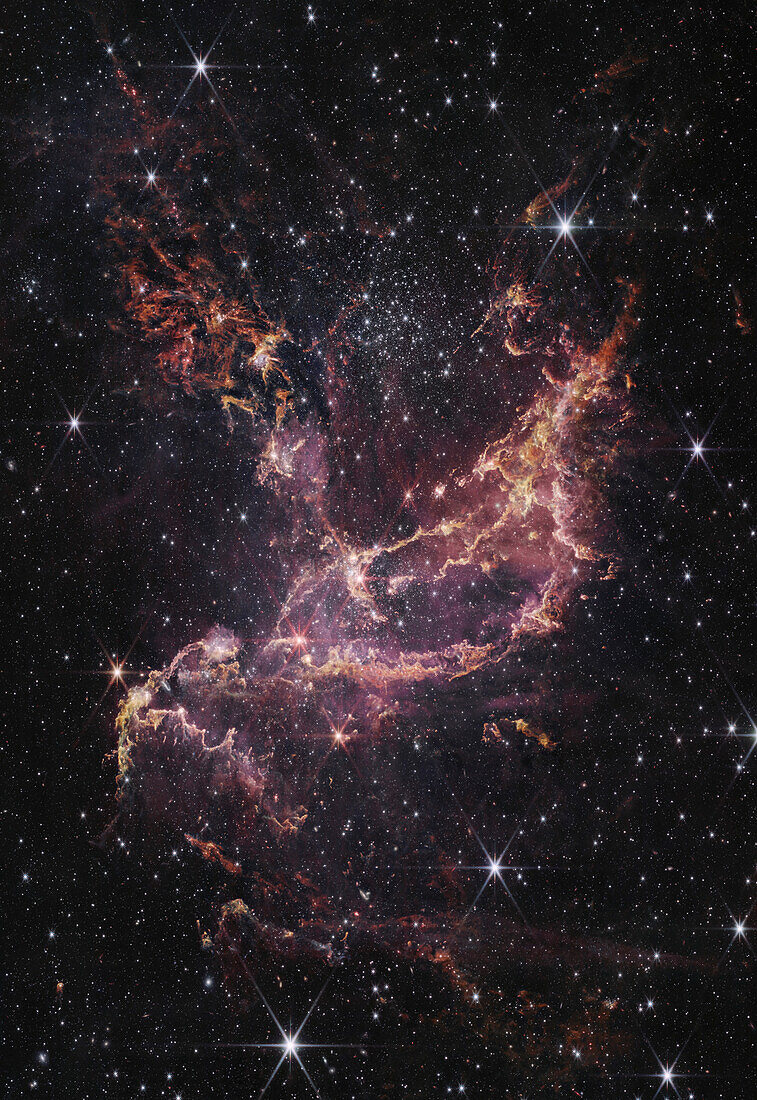 NGC 346 open star cluster, JWST image