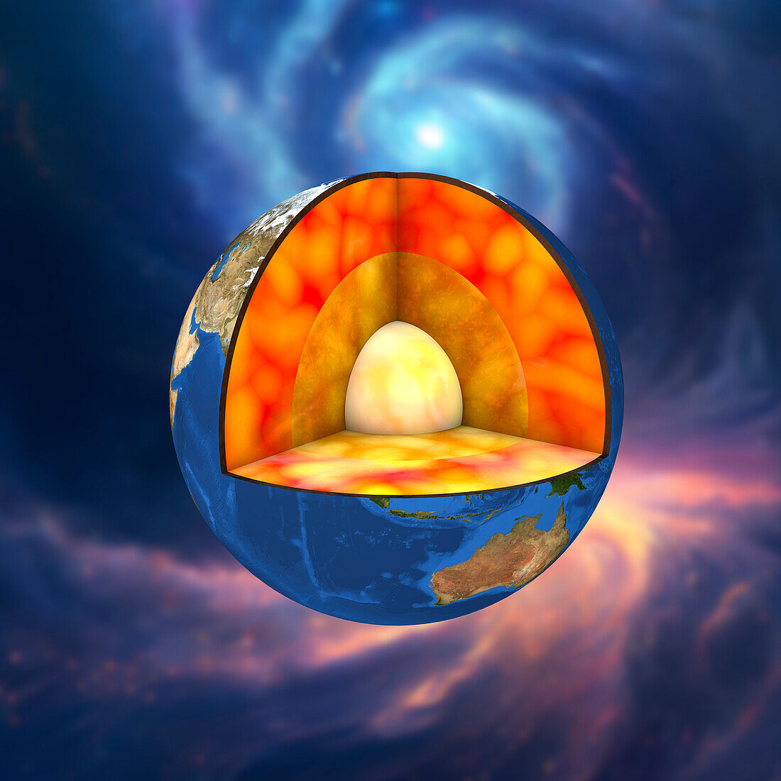 Earth's internal structure, illustration