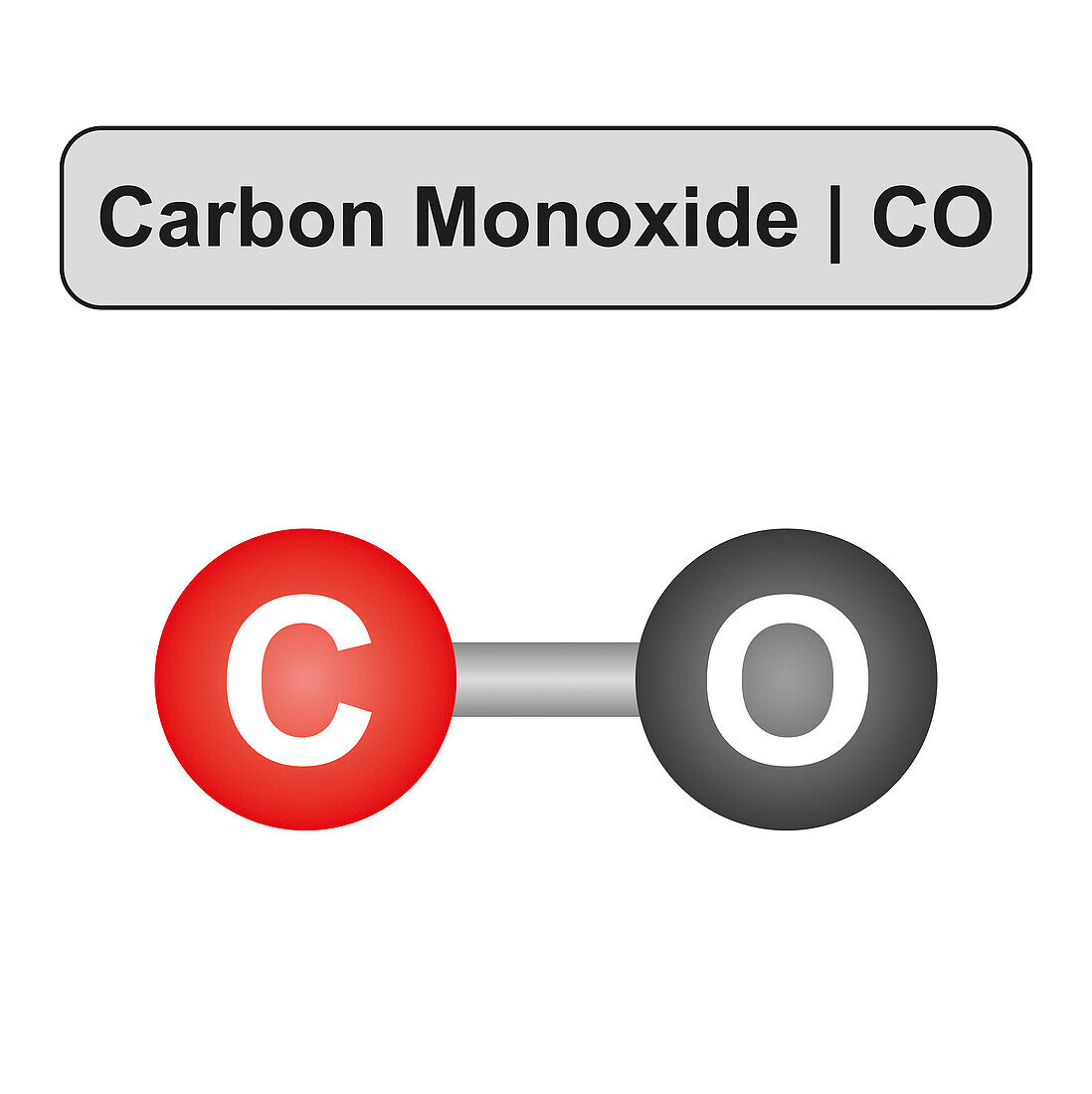 Carbon monoxide molecule, illustration
