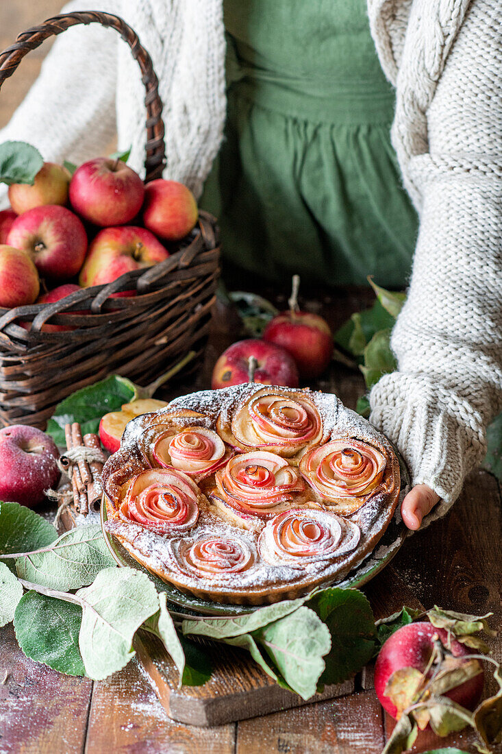 Frangipane-Apfel-Rosenkuchen