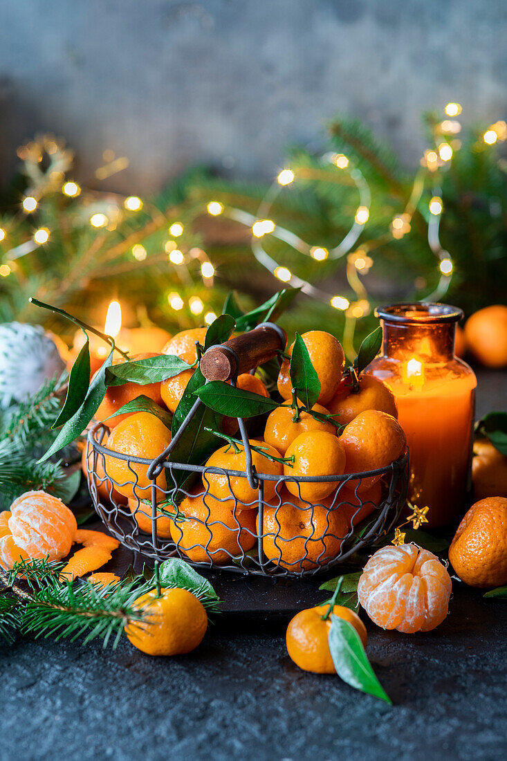 Tangerines in a basket