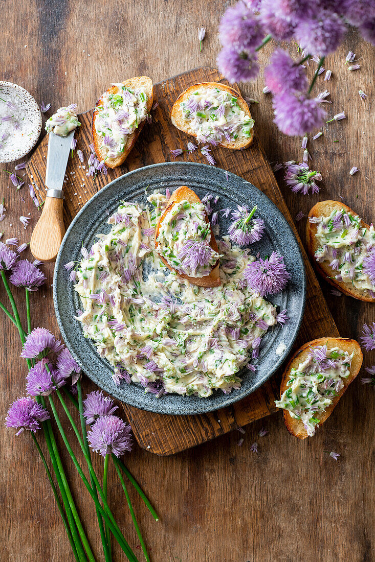 Chive blossom butter