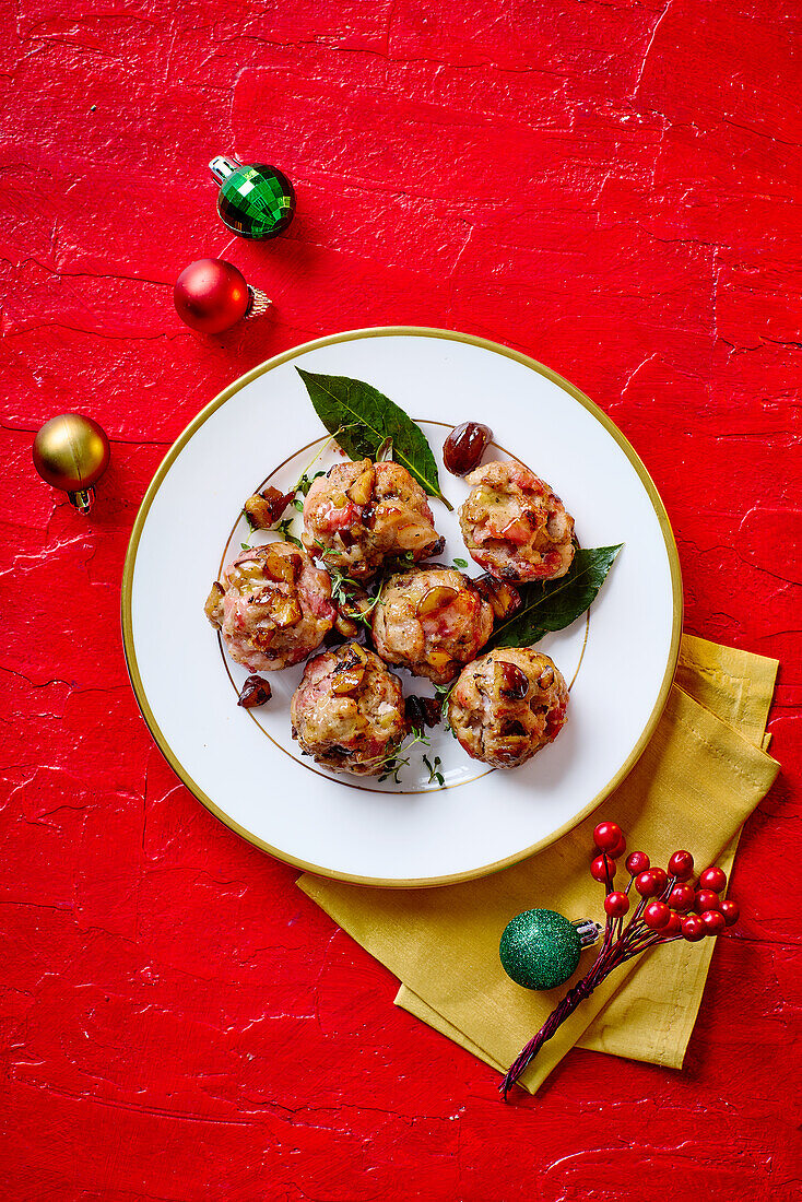 Christmas roast and stuffing dumplings