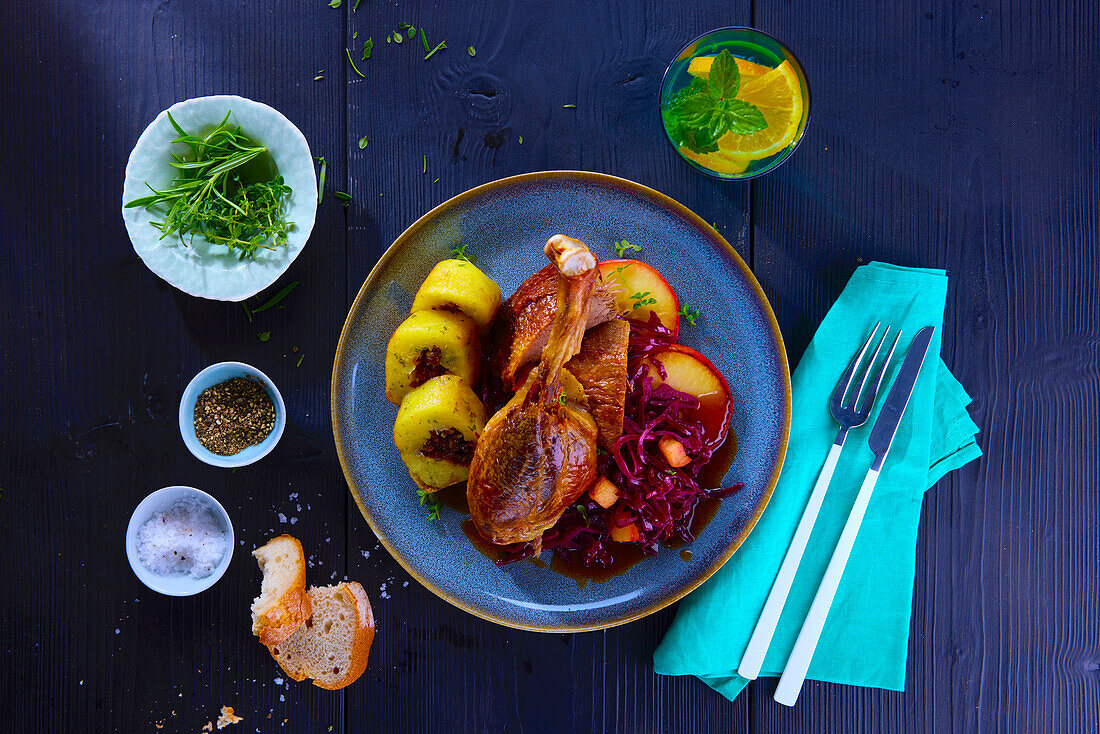 Gänsebraten mit Rotkohl