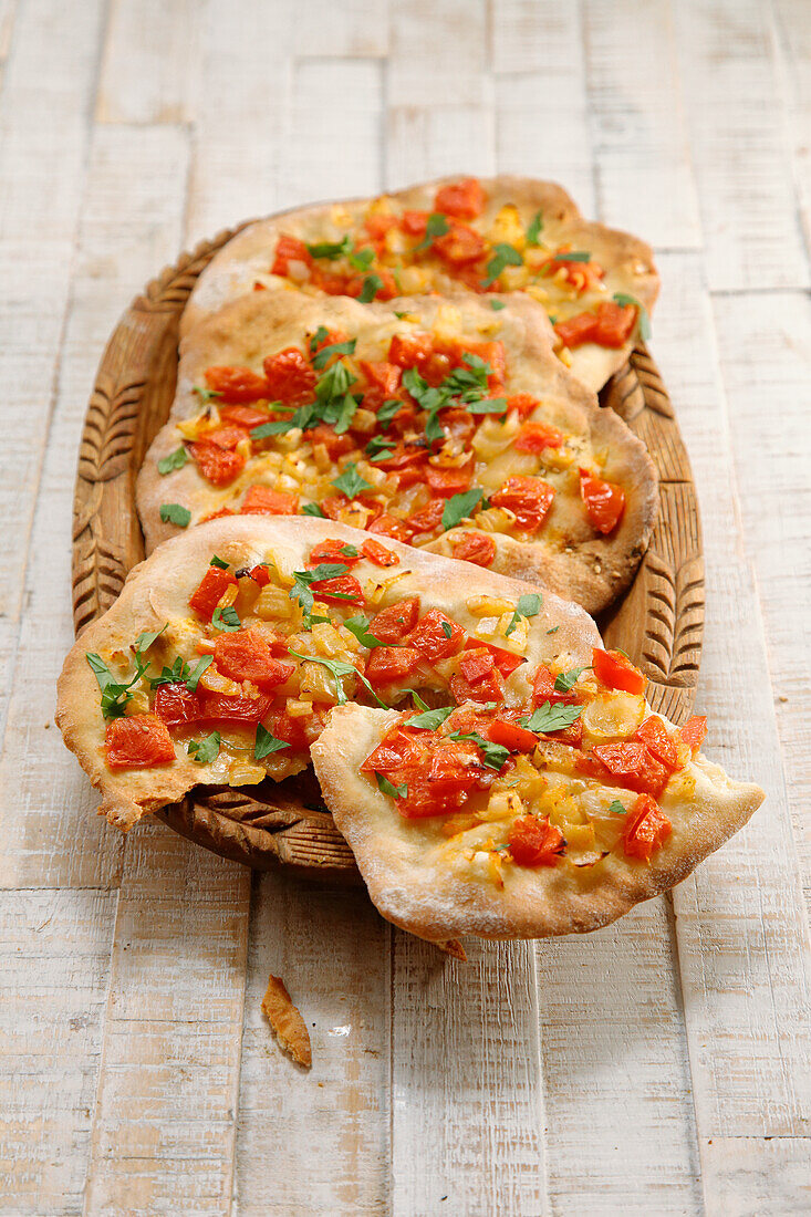 Lebanese pizza with tomato
