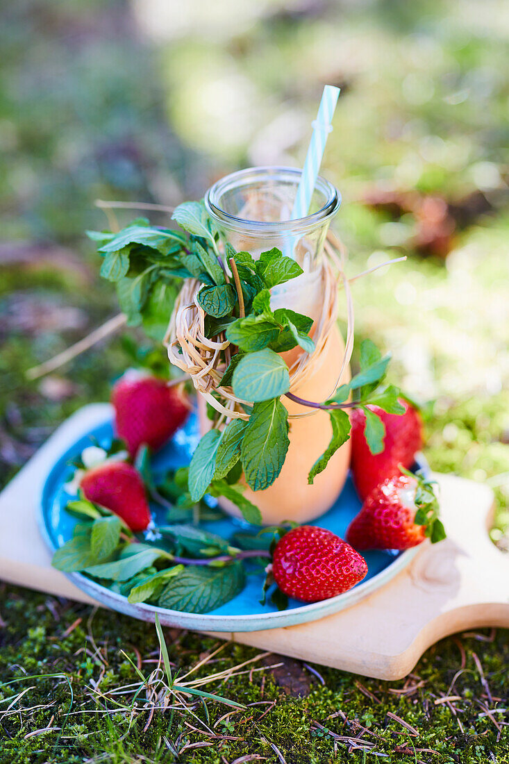 Smoothie mit Erdbeeren