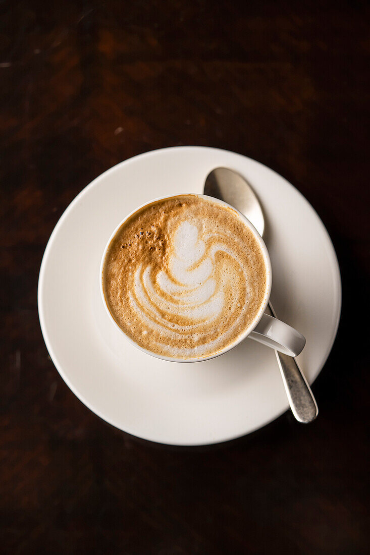 Cappuccino with milk foam pattern