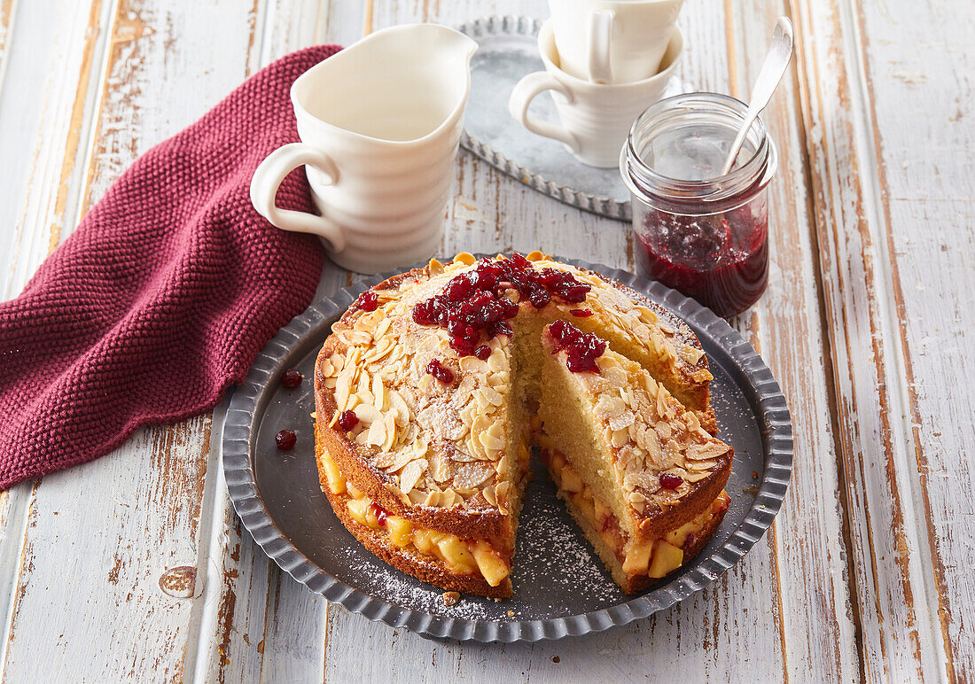 Apple and cranberry cake