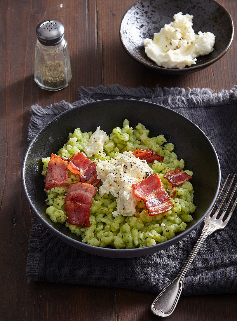 Zucchini gnocchi with bryndza cheese