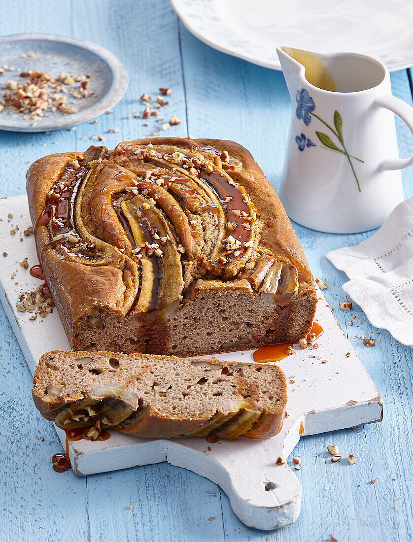 Banana bread with salted caramel