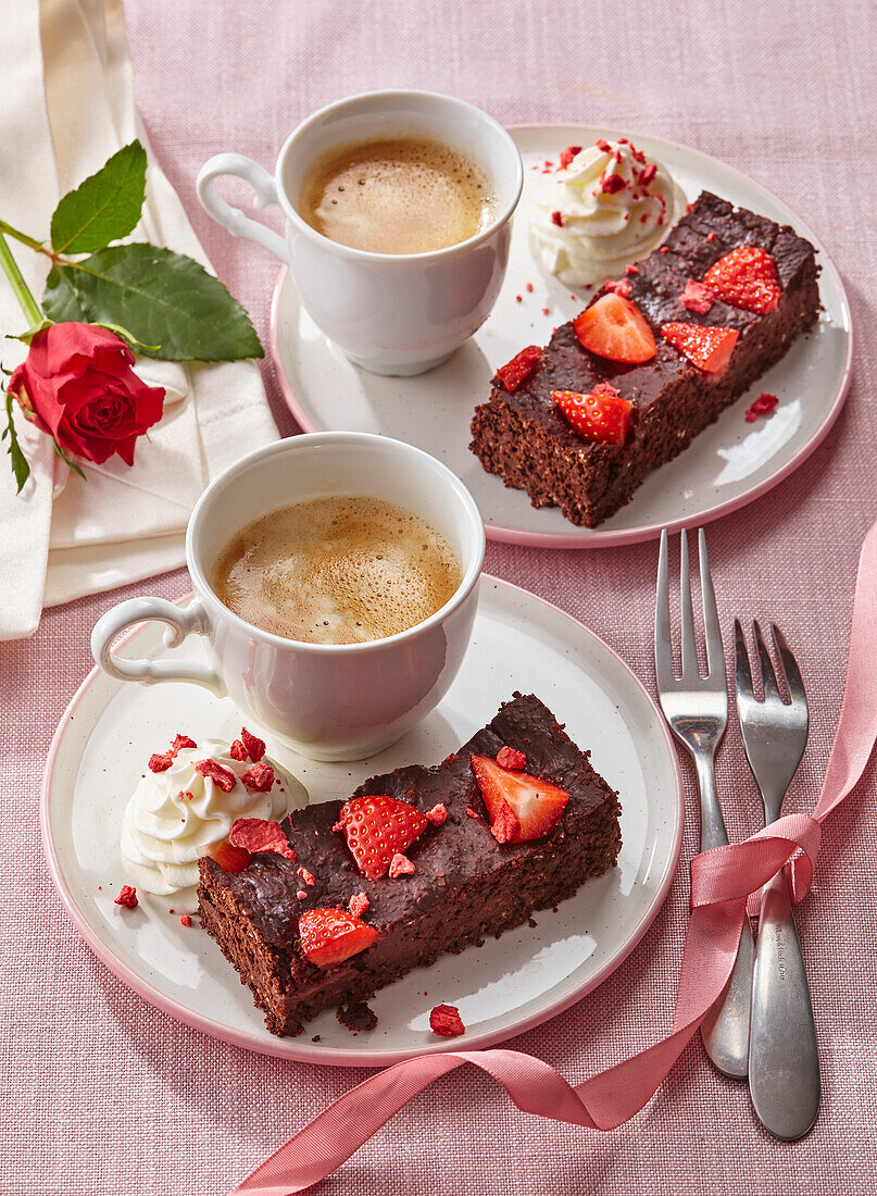 Erdbeer-Brownies zum Valentinstag