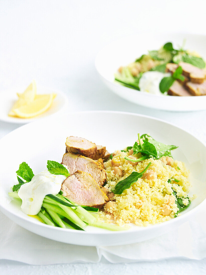 Persian-spiced pork and couscous