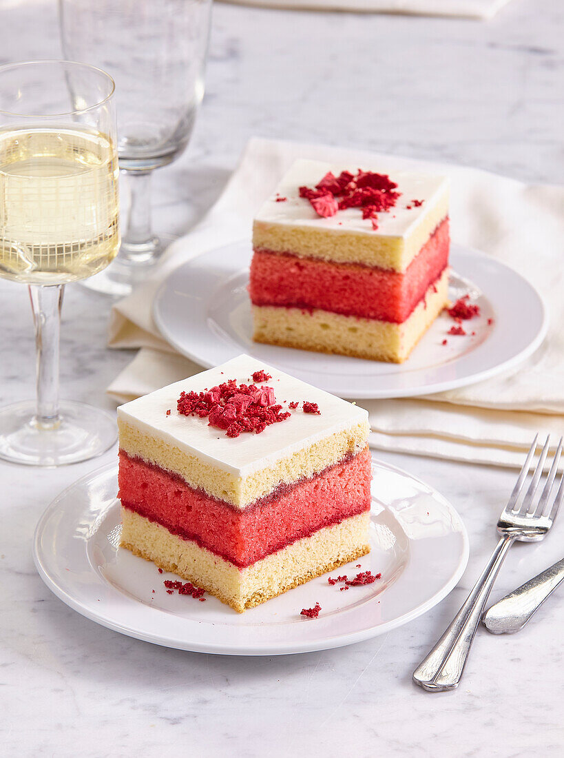 Raspberry punch slices