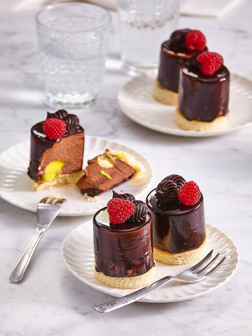 Modern chocolate cream tartlets