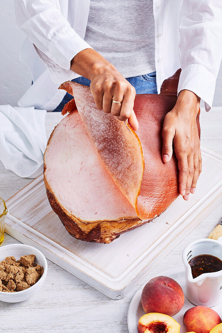 Preparing ham