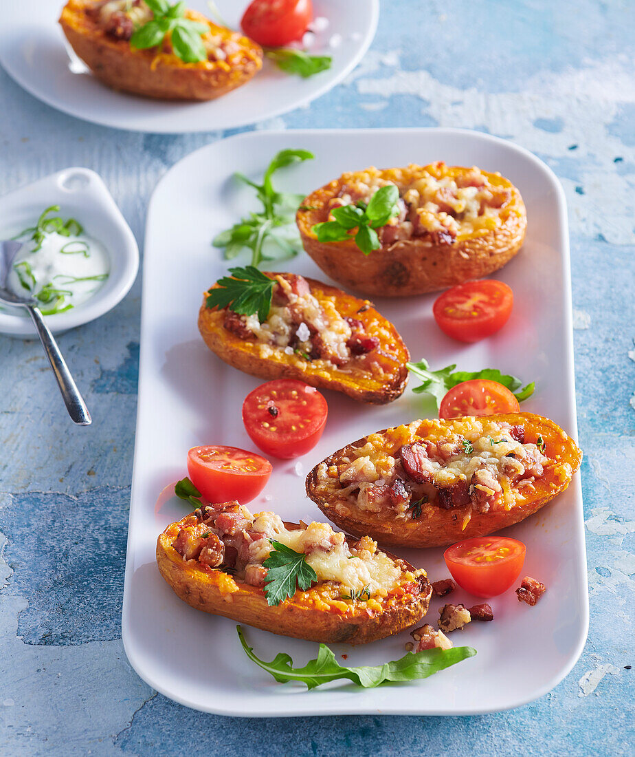 Stuffed potato skins