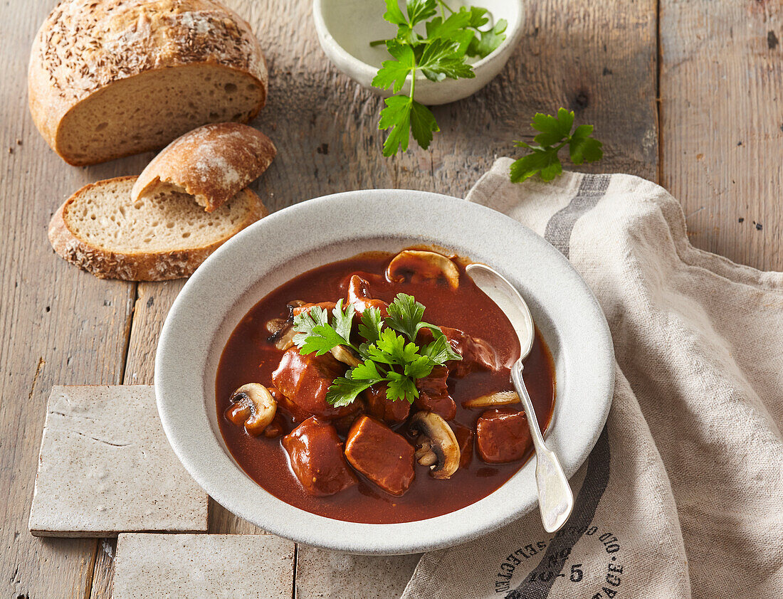 Beer braised beef goulash