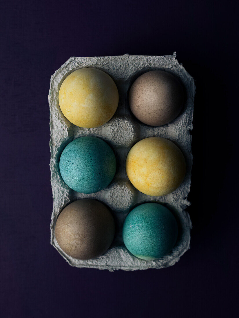 Naturally colored Easter eggs