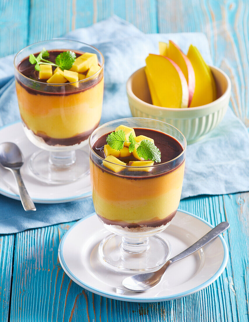 Mango-Mandarinen-Pudding